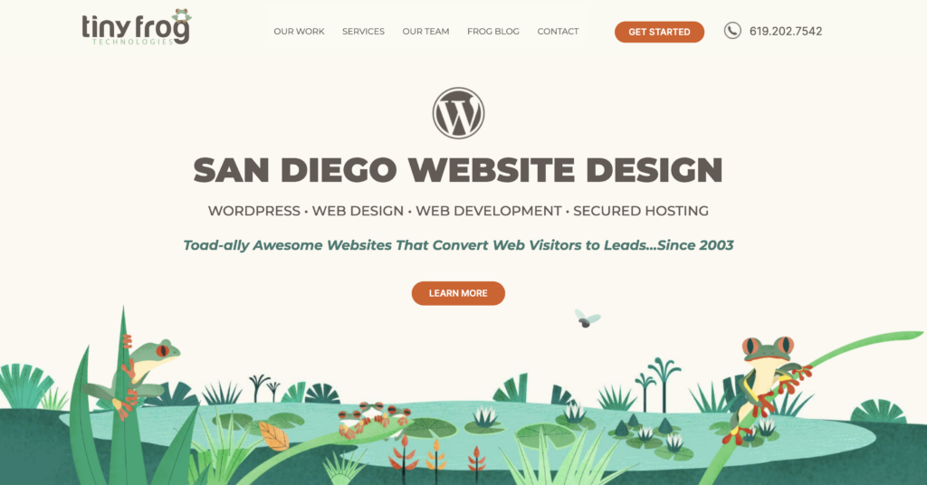 Tiny Frog - custom WordPress website design services